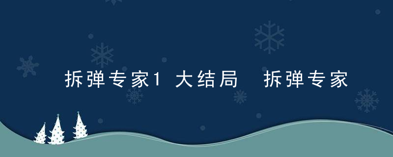 拆弹专家1大结局 拆弹专家1剧情